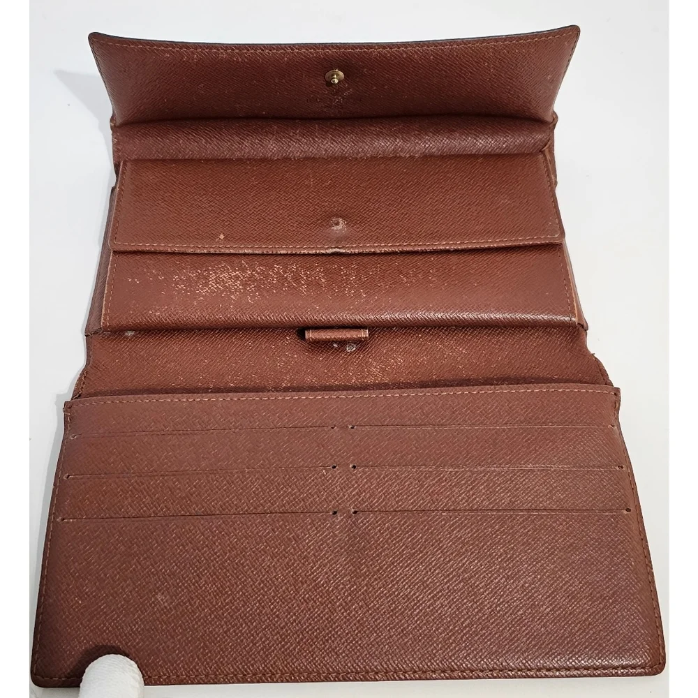 Louise Vuitton Vintage 2001 Brown Monogram Canvas Porte Tresor Long Wallet - Picture 3 of 16